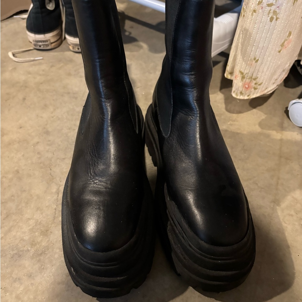 Black Leather Women's Boots